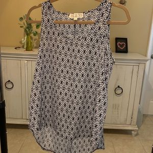 White and Black Pattern Blouse